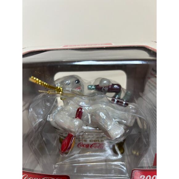 Coca-Cola Pearlescent Porcelain Ornaments Lot of 3 Christmas 2003 2004 - Picture 2 of 7